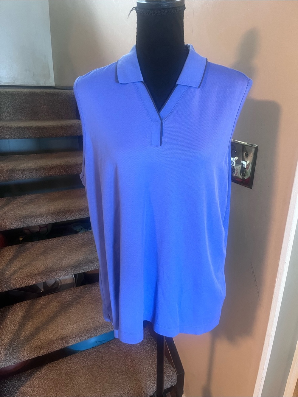 EP Pro Golf Women's Shirt Tour Dry Performance Sleeveless Blue Size XL